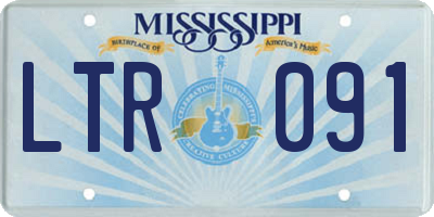 MS license plate LTR091