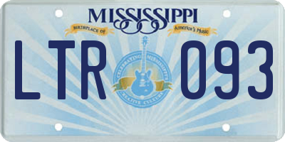 MS license plate LTR093