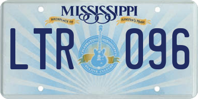 MS license plate LTR096