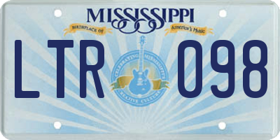 MS license plate LTR098