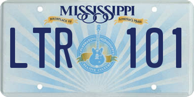 MS license plate LTR101