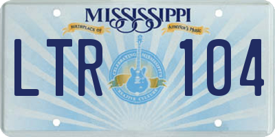 MS license plate LTR104