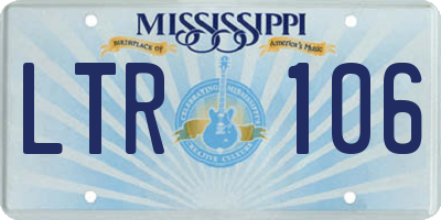 MS license plate LTR106