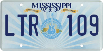 MS license plate LTR109