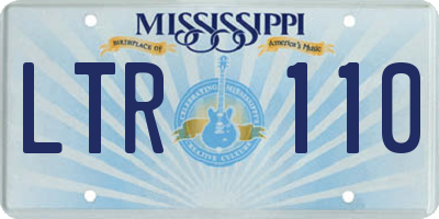 MS license plate LTR110