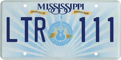 MS license plate LTR111