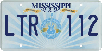 MS license plate LTR112