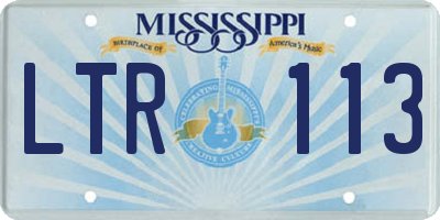 MS license plate LTR113