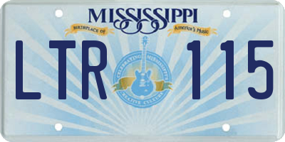 MS license plate LTR115