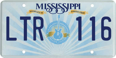 MS license plate LTR116