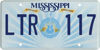 MS license plate LTR117
