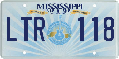 MS license plate LTR118