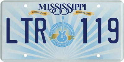 MS license plate LTR119