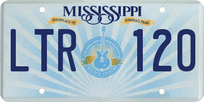 MS license plate LTR120