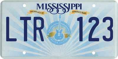 MS license plate LTR123