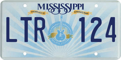 MS license plate LTR124