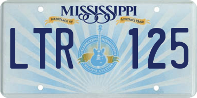 MS license plate LTR125