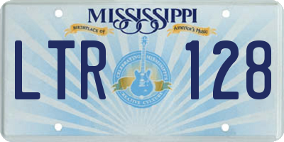 MS license plate LTR128