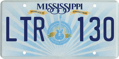 MS license plate LTR130