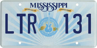 MS license plate LTR131
