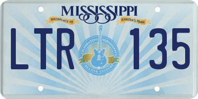 MS license plate LTR135