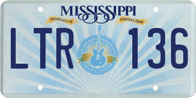 MS license plate LTR136