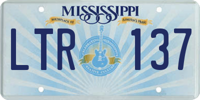 MS license plate LTR137