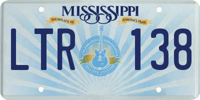 MS license plate LTR138