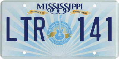MS license plate LTR141