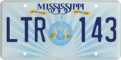 MS license plate LTR143