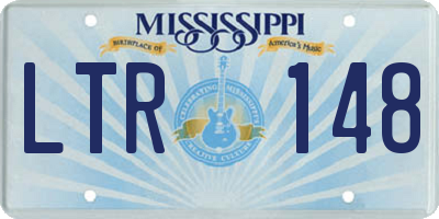 MS license plate LTR148