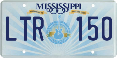 MS license plate LTR150