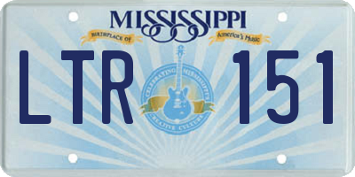 MS license plate LTR151