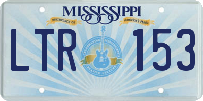 MS license plate LTR153