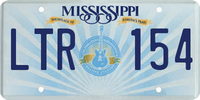 MS license plate LTR154