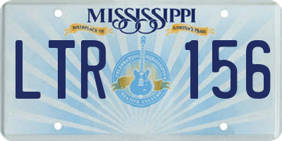 MS license plate LTR156