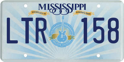 MS license plate LTR158