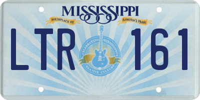 MS license plate LTR161