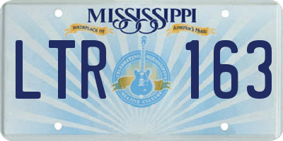 MS license plate LTR163