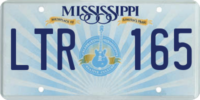 MS license plate LTR165