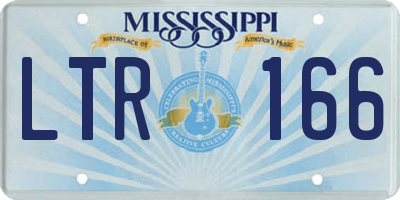 MS license plate LTR166