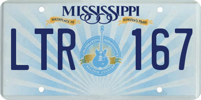 MS license plate LTR167