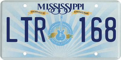 MS license plate LTR168