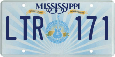 MS license plate LTR171