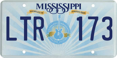 MS license plate LTR173