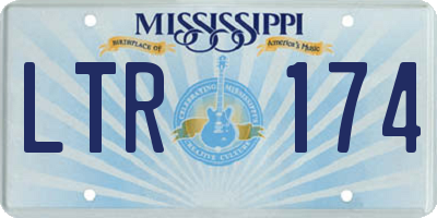 MS license plate LTR174