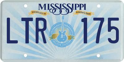 MS license plate LTR175