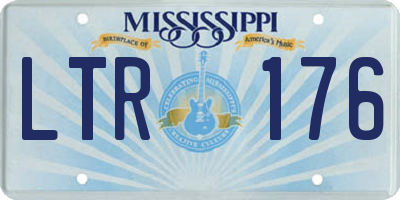 MS license plate LTR176