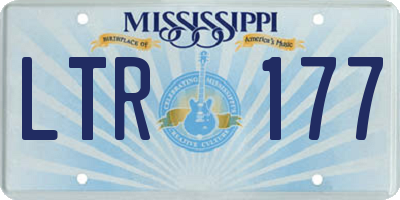 MS license plate LTR177