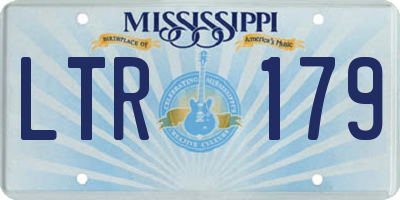 MS license plate LTR179